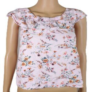 Women's blouse size L, Love Glam Girl brand, floral ruffles on the sleeves (341)
